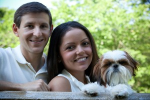 David and his wife, Melissa Adelman, with their dog Samson. David recently wrote an article for Forbes on how dogs are great for entrepreneurs.