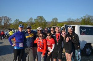 At a break during the American Odyssey Relay with part of my team: Steph, Matt, Damon, Dave, Abby, Bryan, Alex, Lizzie, and Hnin.